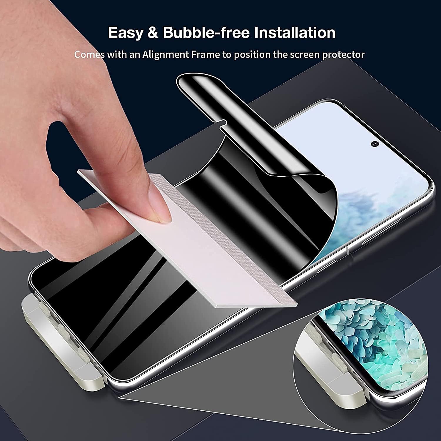 [2+2 Pack] LK Compatible with Samsung Galaxy S20 Plus, 2 Pack Privacy Screen Protector and 2 Pack Camera Lens Protector, Easy-Installation Tool, Anti-Scratch, Anti Spy, Flexible TPU Film for S20 plus