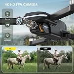 Holy Stone FPV Drone avec 4k HD Caméra pour Enfants et Adultes, HS280D pliable RC Quadcopter avec moteur sans brushless, flux optique, robinet de vol, commande vocale, gestuelle, 2 Batteries modulaires