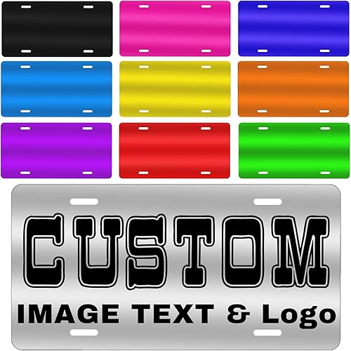 Miniatura 9 de Placa de matrícula personalizada, placa personalizada con texto de logotipo de imagen, 12 x 67 x 44 x 2 pulgadas para la parte delantera del