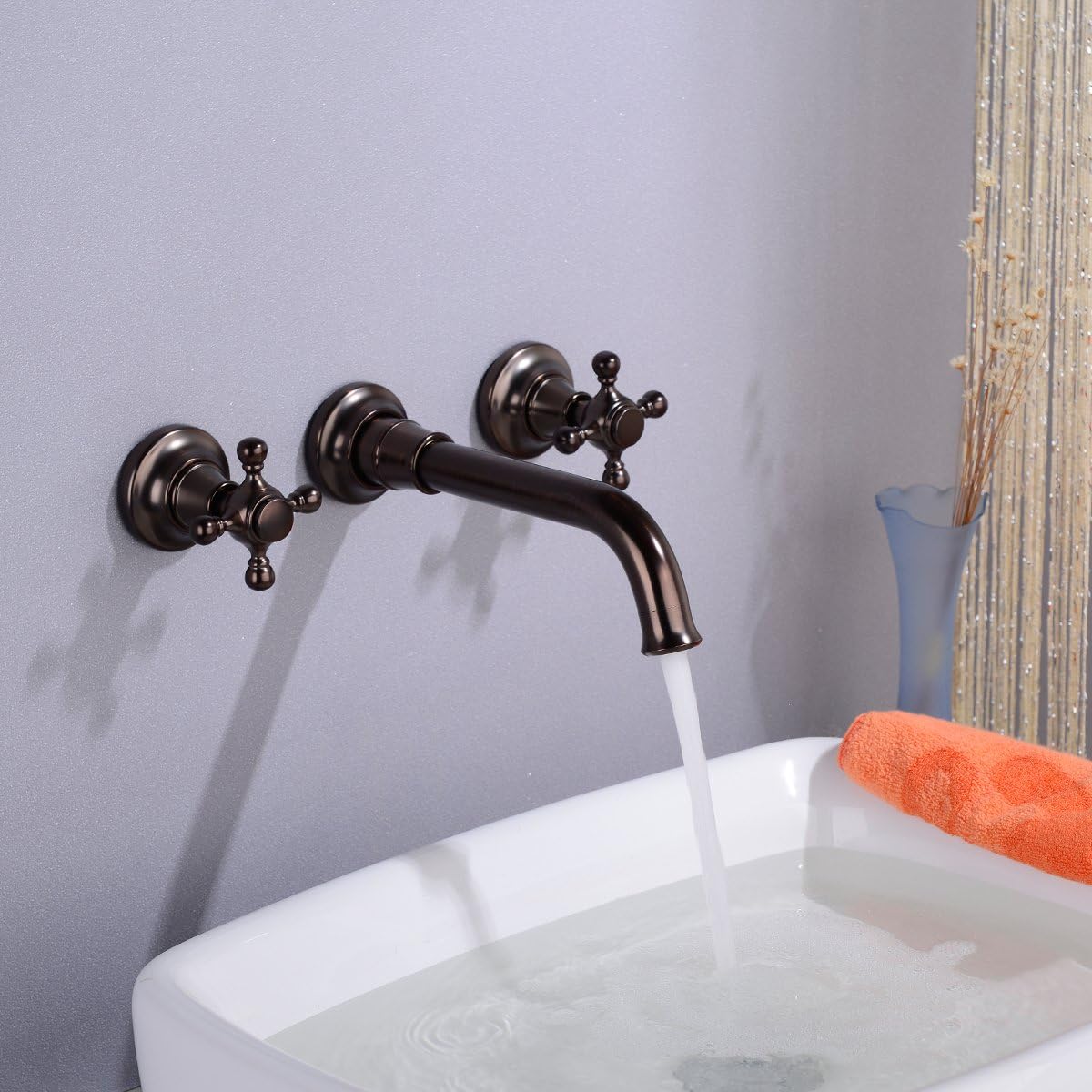 Tор Brаndѕ TRUSTMI 2 Cross Handle Wall Mounted Bathroom Faucet for Basin Sink,Oil Rubbed Bronze