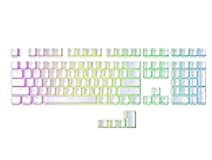 Geeky Pudding Keycaps | Double Shot PBT | 112 Keys | Translucent Layer | Supports 60%, TKL & Full-Size RGB Mechanical Gaming Keyboards | ANSI (US) Layout & 4 ISO Keys (White)