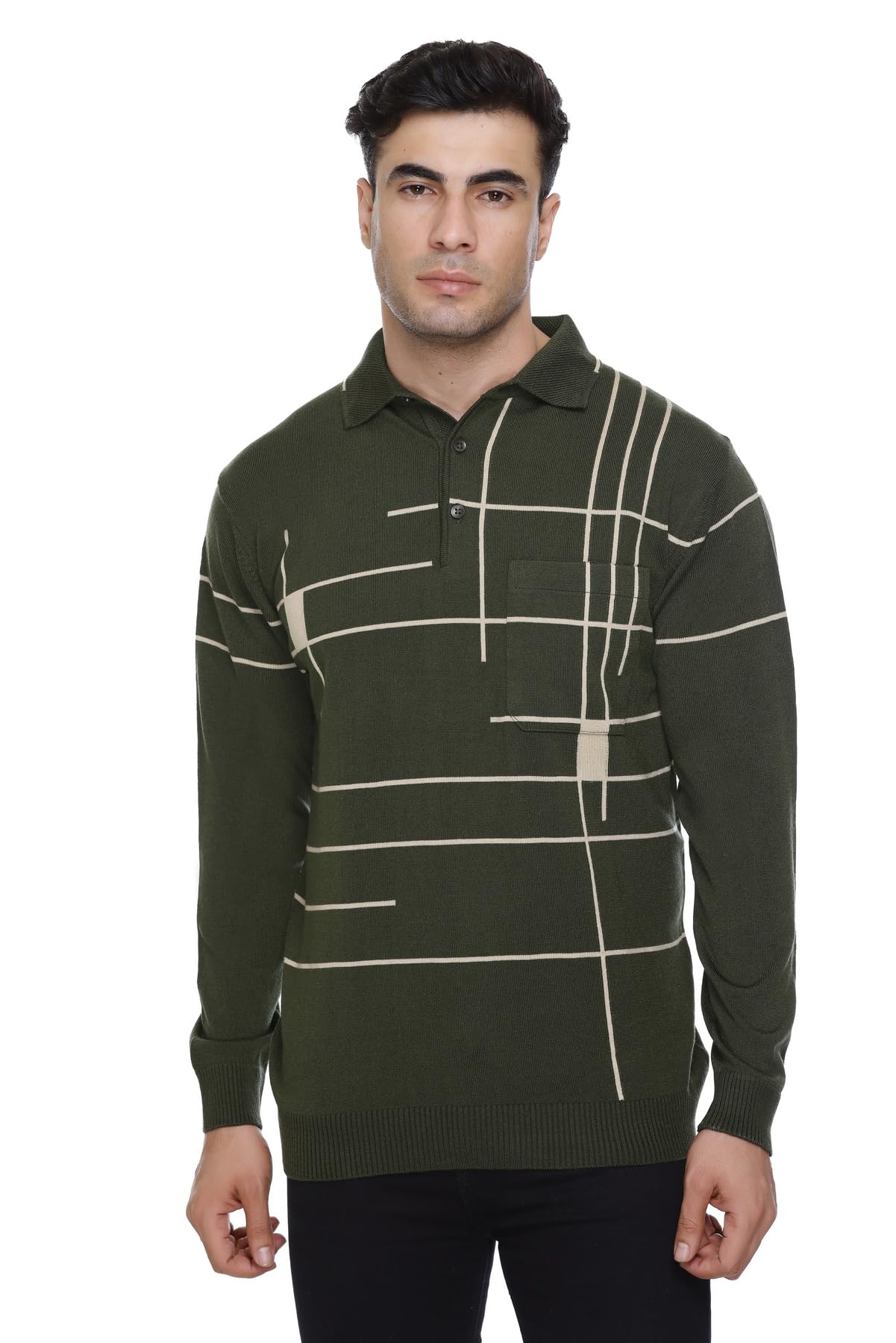 rysh Men Collared Buttoned Neck Full Sleeve Daffodil Woolen Winter Wear Sweater-picture-19