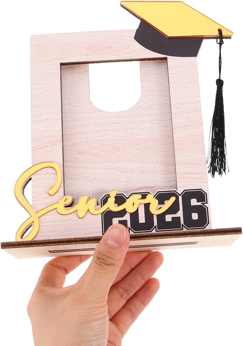 Levemolo Graduation Wooden Picture Frame - College Desktop Photo Display Class of 2026 Picture Holder with Tassel - Rustic Graduation Present for Son Or Daughter