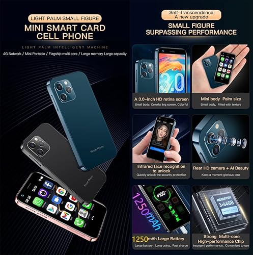 Miniatura 2 de Soyes XS12Pro Mini 4G Smartphone 3.0 pulgadas Dual Sim Tarjeta Desbloqueada Ultra Delgada Teléfono Móvil Teléfono Móvil WiFi Bluetooth Hotspot de