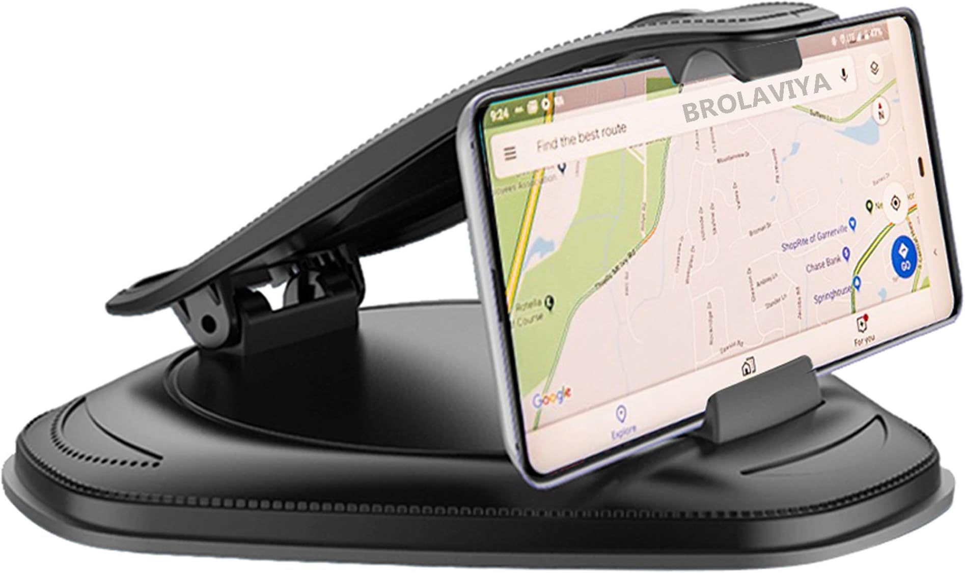 BROLAVIYA Silicone Car Mobile Flat Surface Dashboard Vehicle Mount Holder, Universally Compatible for 3-7 inches Smartphones and GPS for Car with Gel Pad
