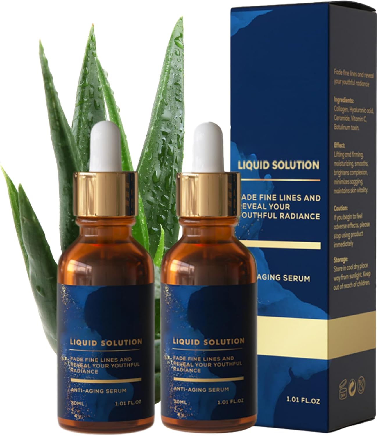 2PCS Olavitas Serum, Olavita s Liquid Solution, Anti Wrinkle Serum for Face, Anti Aging Power for Fine Lines & Wrinkles, Stock Solution Facial Serums, 30ml × 2