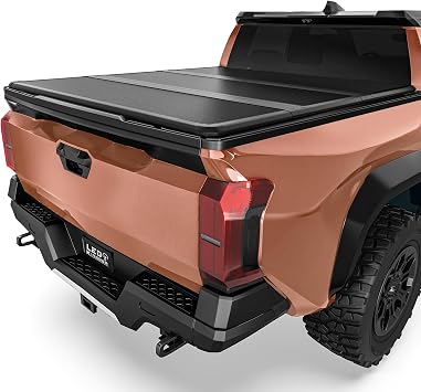 LEDKINGDOMUS Hard Trifold Truck Bed Tonneau Cover Fits for Toyota Tacoma 2024 2025 2026 5ft Bed with Track Rail SystemExcl. Trail