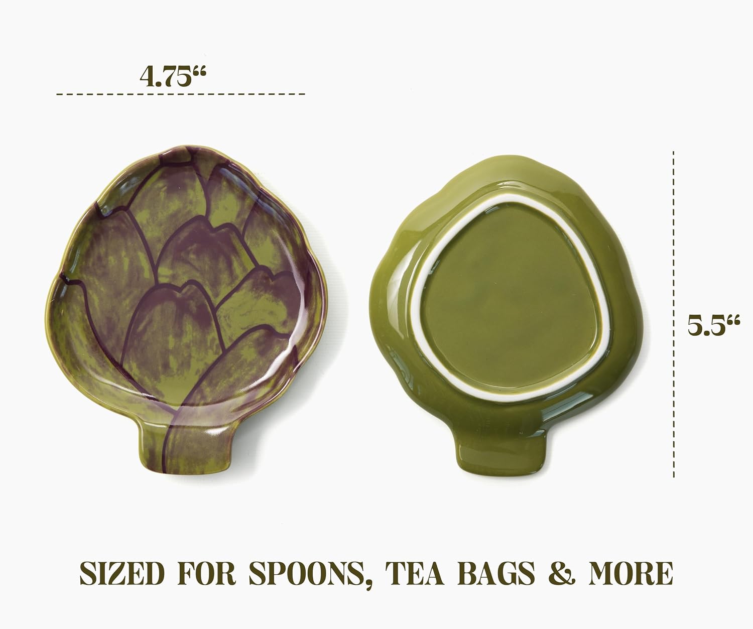 Green Artichoke Dish: Spoon Rest, Sponge Holder, Soy Sauce Dish - Farmhouse Kitchen Decor & Accessories, Perfect Gifts for Women, Mom Birthday Gifts, Housewarming Gifts, Cottage Core Decor