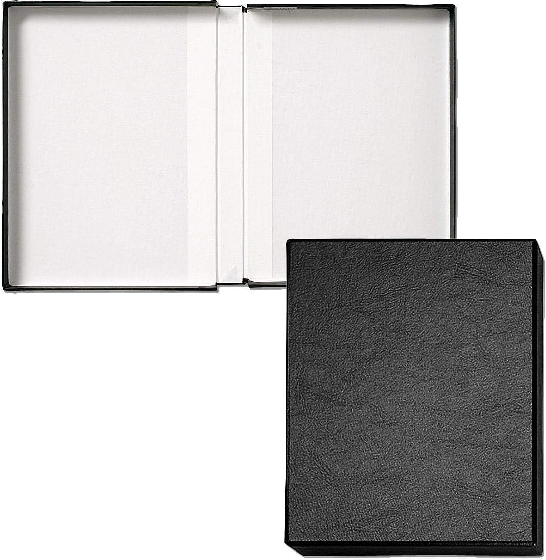 Prat Century Storage Box, One-Piece Clamshell Construction with Fabric Cover, Lined with Acid-Free White Paper, 10 X 8 X 2 inches, Black (1085)