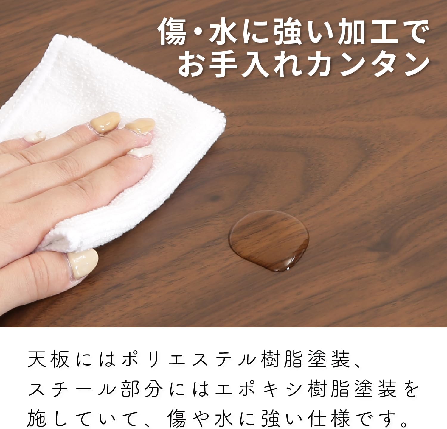 Fujiboeki Modern Folding End Table, Brown, Width 23.6 x Depth 15.7 x Height 12.2 inches