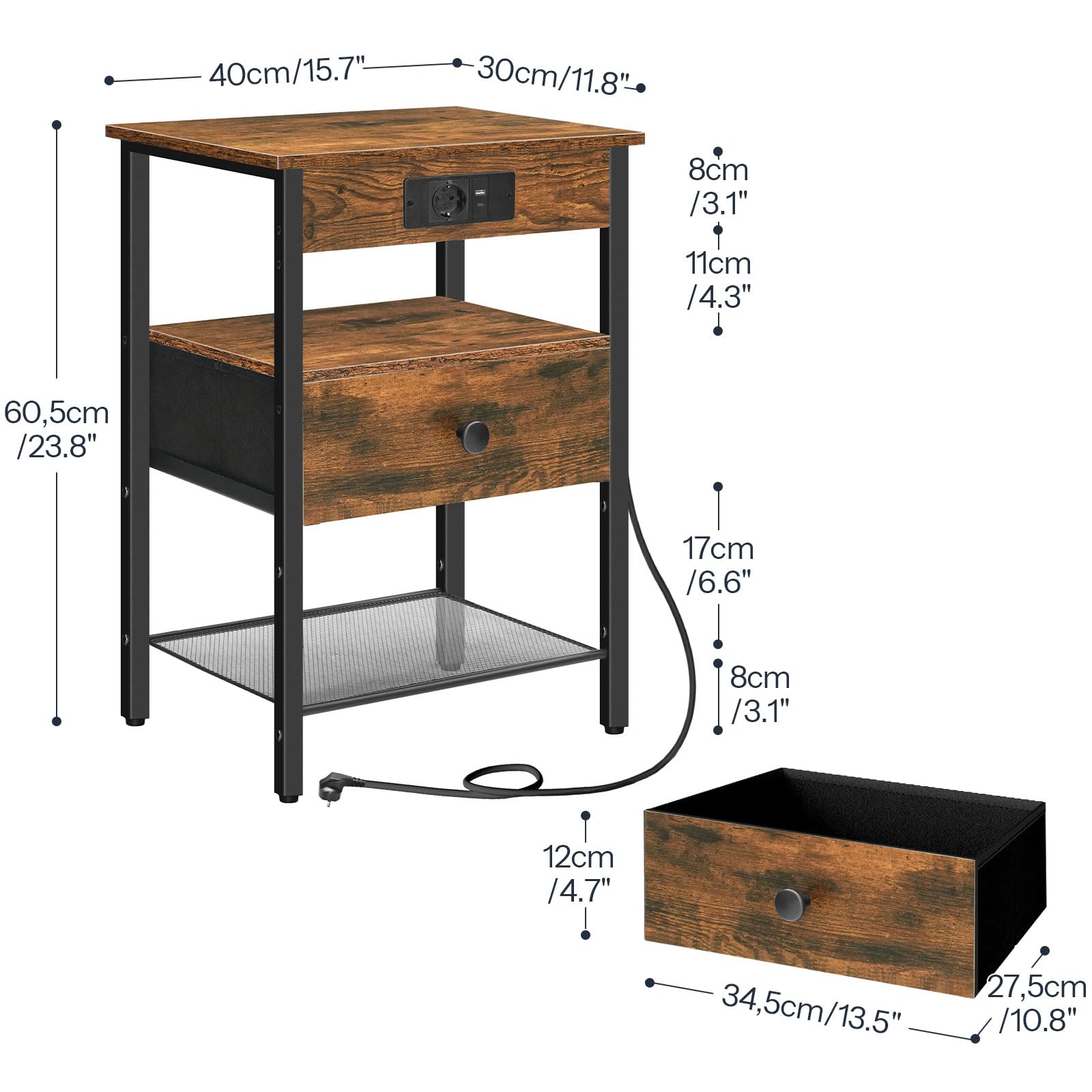 HOOBRO Gewürzregal und Nachttisch, für Esszimmer, Küchen, EBF01TL01-EBF209CDBZ01