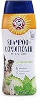 Arm & Hammer 2-in-1 Cucumber Mint Dog Shampoo & Conditioner - Baking Soda Odor Control, 20oz for All Dogs