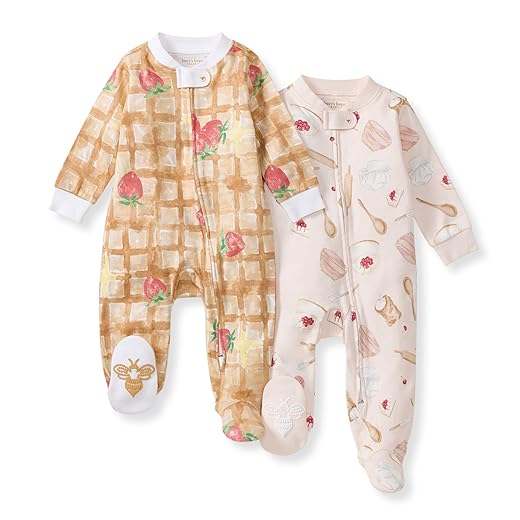 Burt's Bees Baby Girls' Organic Cotton Sleep and Play Footed Pajamas
