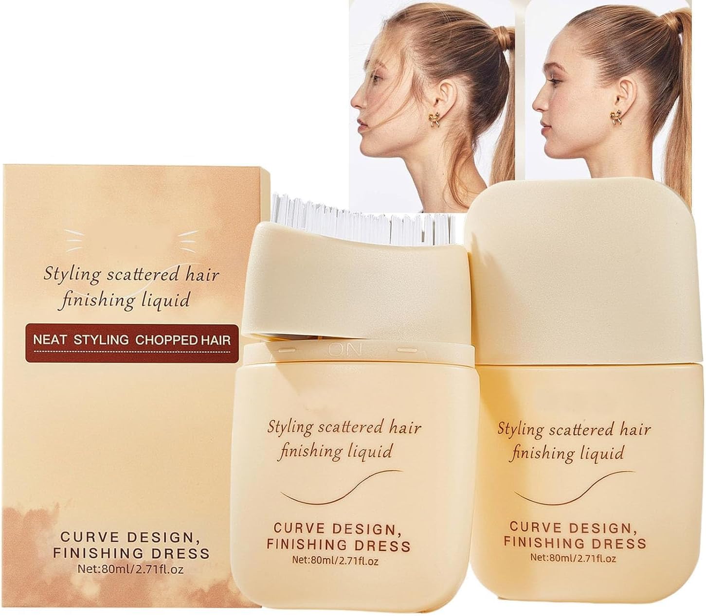 2Pcs Hair Finishing Stick, Anti-Frizz Styling Cream Wand, Slick & Flyaway Hair Tamer Stick for Hair, Edge Control Small Broken Hair Cream/Gel for Women and Men, Naturally Refreshing, Non-Sticky