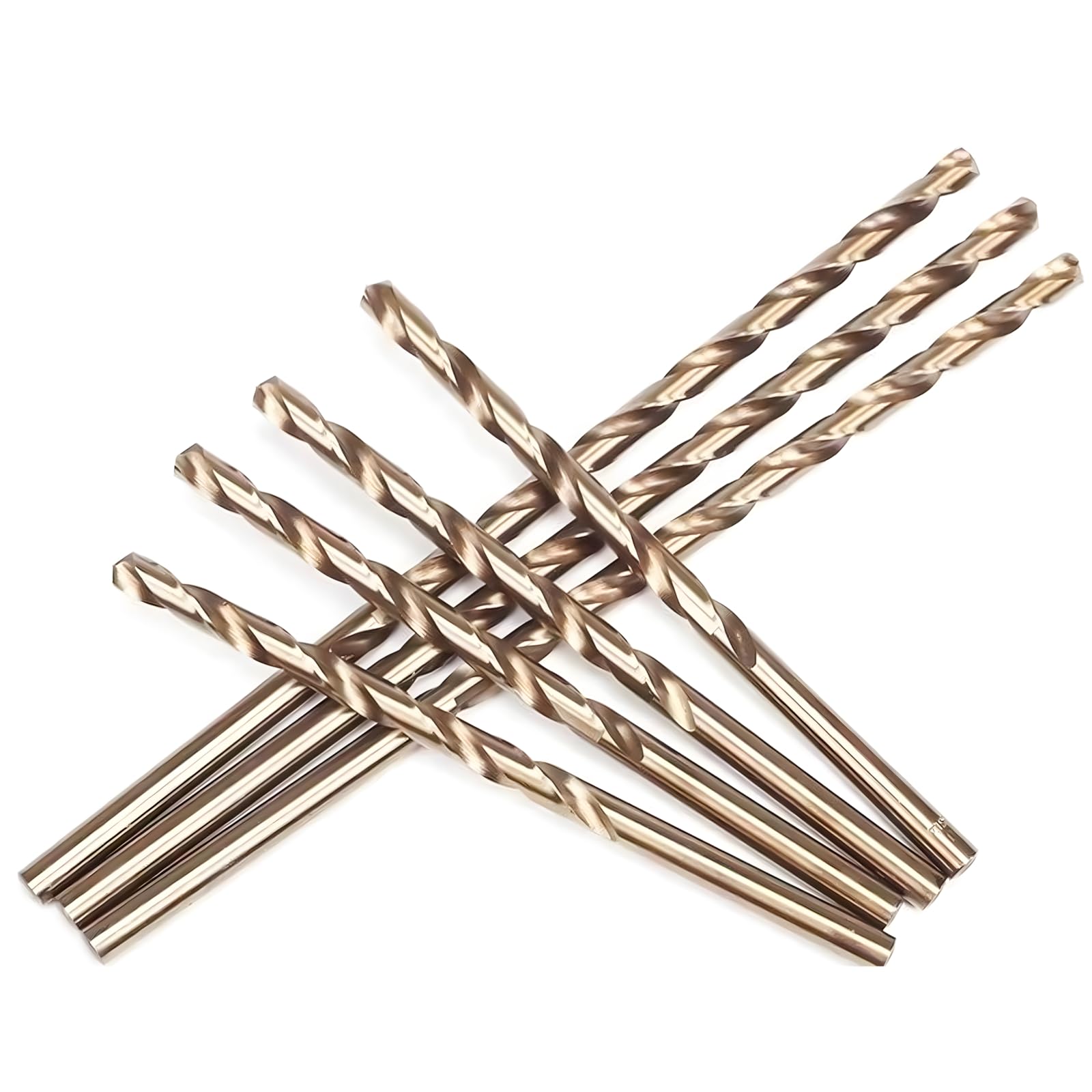 Forets hélicoïdaux extra longs M35 en cobalt HSS, 10,5 mm x 300 mm, forets à tige droite à pointe fendue à 135° pour percer des trous profonds sur l'acier inoxydable, la fonte, le métal dur