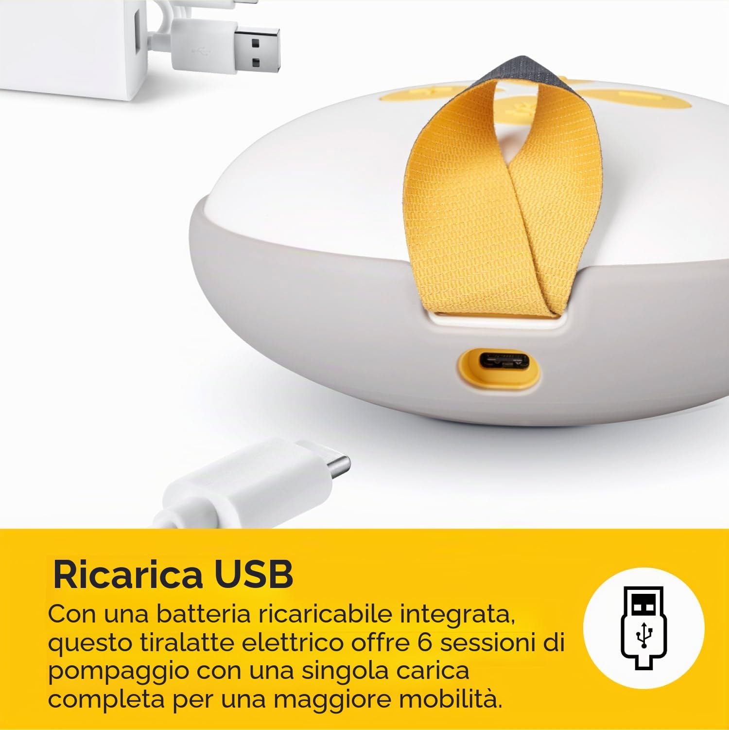 Medela Swing Maxi Tiralatte Elettrico Doppio, Più Latte in Meno Tempo, Ricaricabile con USB, Dotato di Coppe PersonalFit Flex e tecnologia Medela 2-Phase Expression