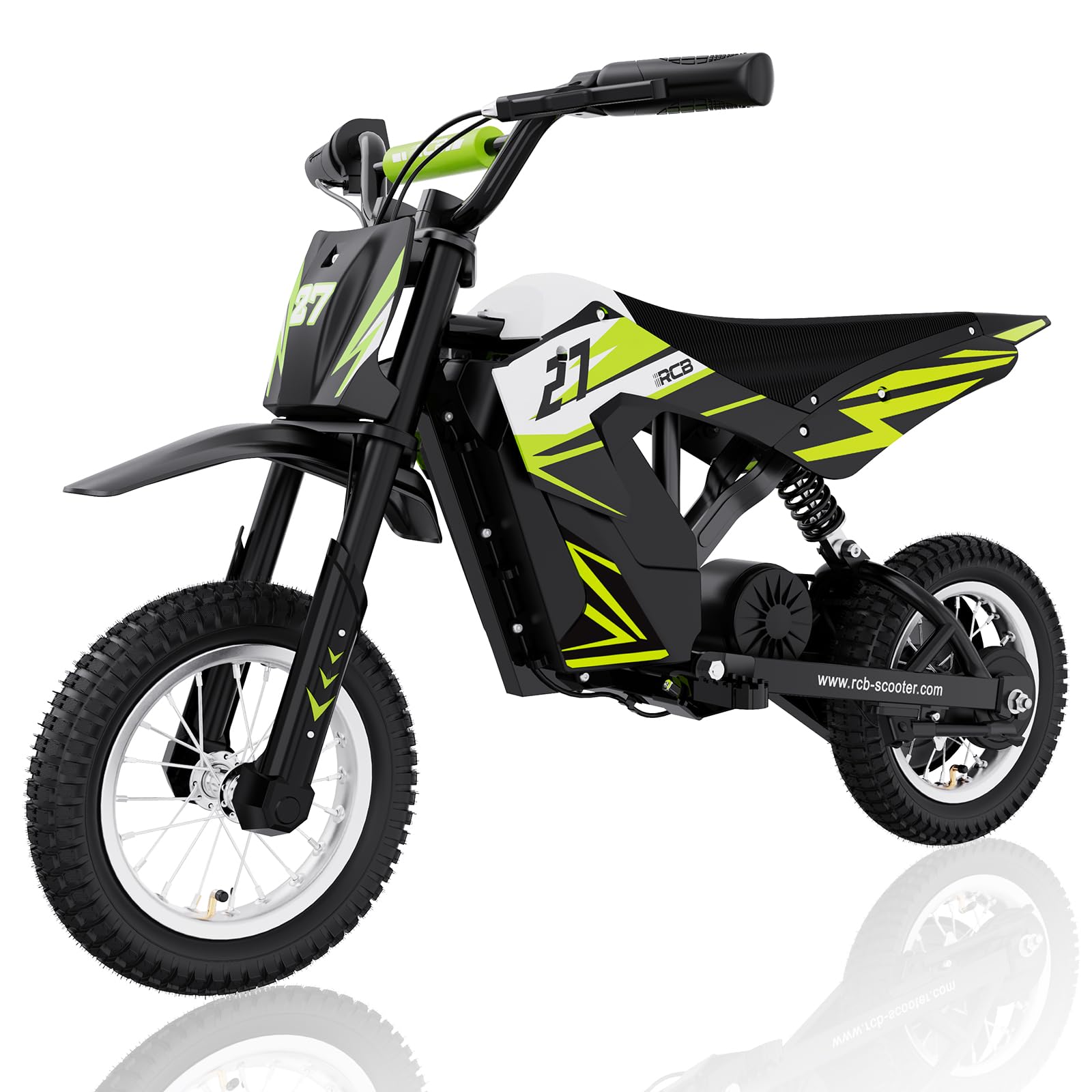 RCB R9X Motocicletta elettrica per bambini, Pneumatici da 12 pollici, Portata Max. 17 km, Motore potente, 3 modalità 8/12/25KMH, Batteria da 5,2 Ah,Moto da cross per bambini