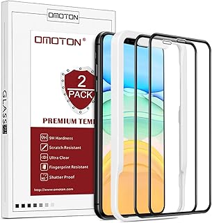 OMOTON Schutzfolie kompatible mit iPhone XR und iPhone 11, volle Bedeckung,mit Schablone,Anti- Kratzer,Bläschenfrei,9H Här...