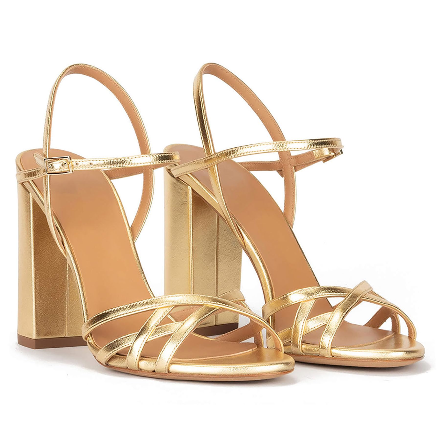 Sandalias de tacón Grueso con Tiras y Punta Redonda para Mujer Moda Verano Punta Abierta Correa el Tobillo Sandalias tacón Alto Gruesas Vestido cómodo Zapatos Boda para Fiesta