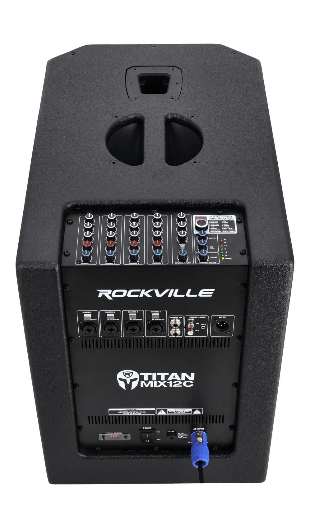 Rockville (2 Titan MIX12C 12" Powered Column PA System with Subwoofer, 8-Channel Mixer, Bluetooth, DSP, 3200W – Portable Speaker for DJs & Events (2 Items)