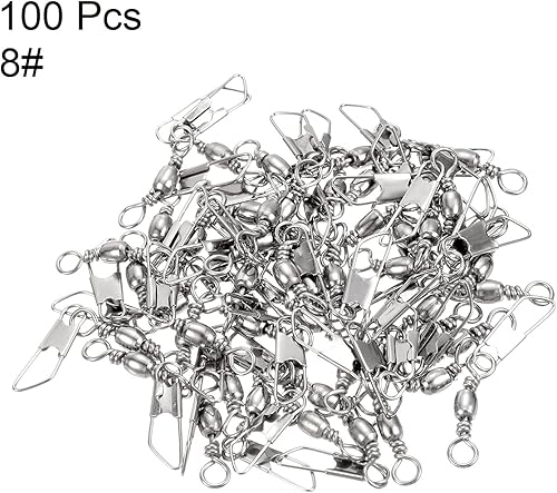 Miniatura 11 de PATIKIL Barril giratorio de pesca con broche de seguridad de acero al carbono