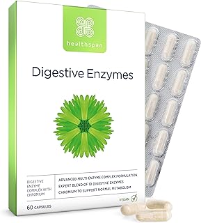 Healthspan Verdauungsenzyme | Natürliche Unterstützung für eine gesunde Verdauung und Nährstoffaufnahme | Hochwertige Enzy...