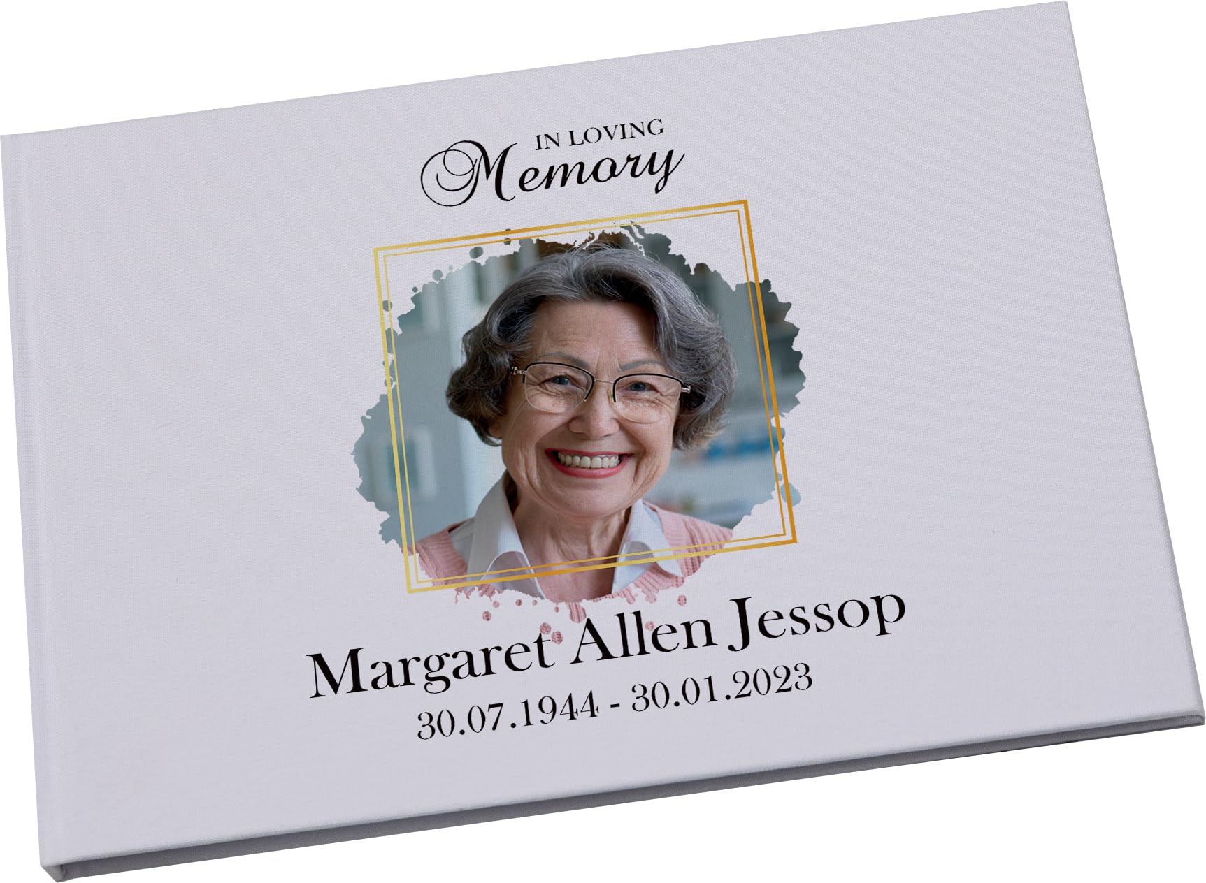 A4 Large Personalised Funeral Condolence Memorial Book with Photo