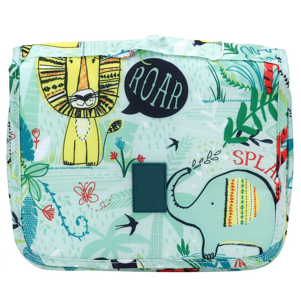 Cocoarm Borsa da Toilette Portatile Borsa per Cosmetici Impermeabile Poliestere e PVC con Gancio per Appendere Organizzatore Multistrato Maniglia Leggera per Viaggi Bagno Trucco 24 X 10 X 20 Cm