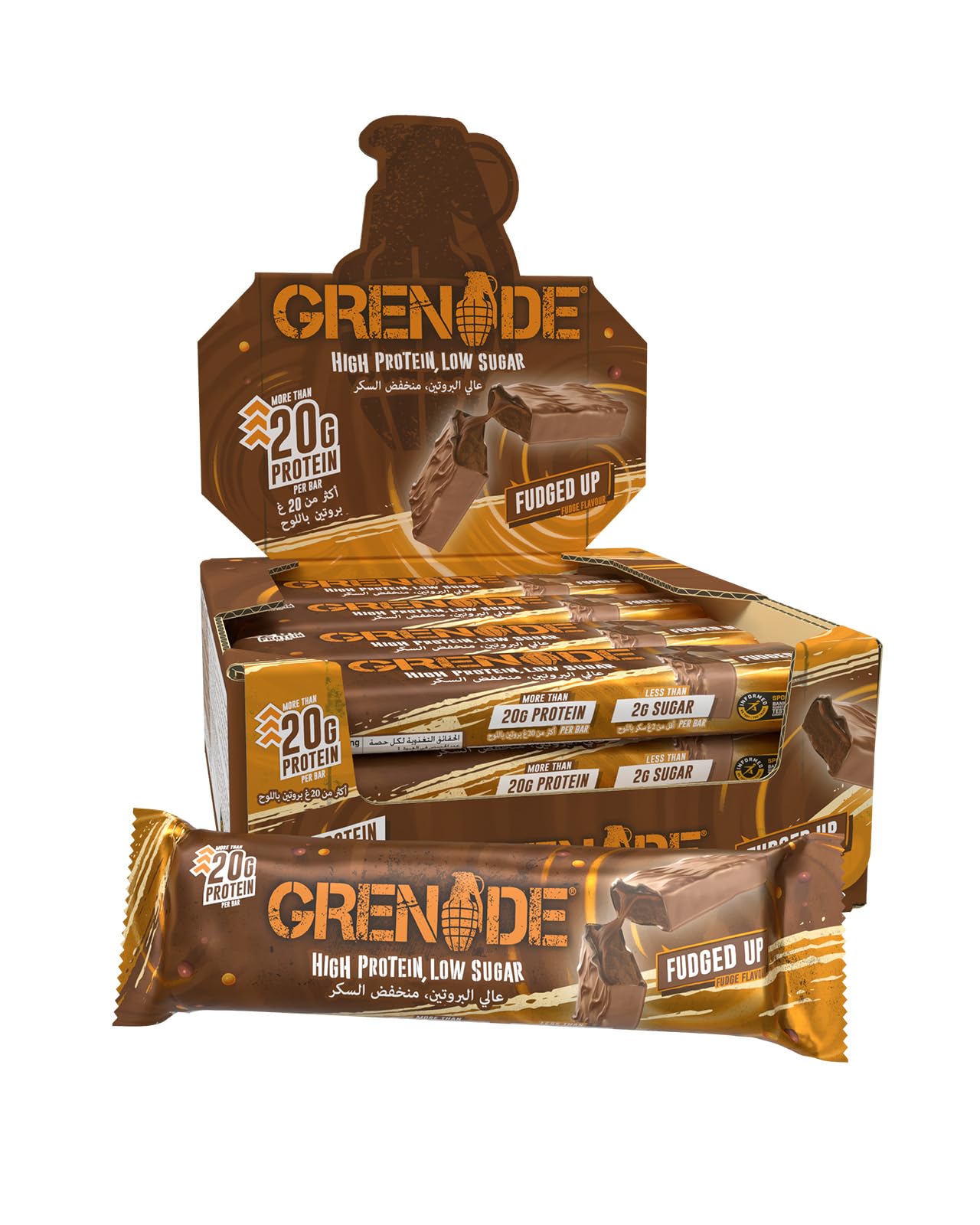 Grenade Protein Bars Fudged Up (12X60Gm)-Display Box