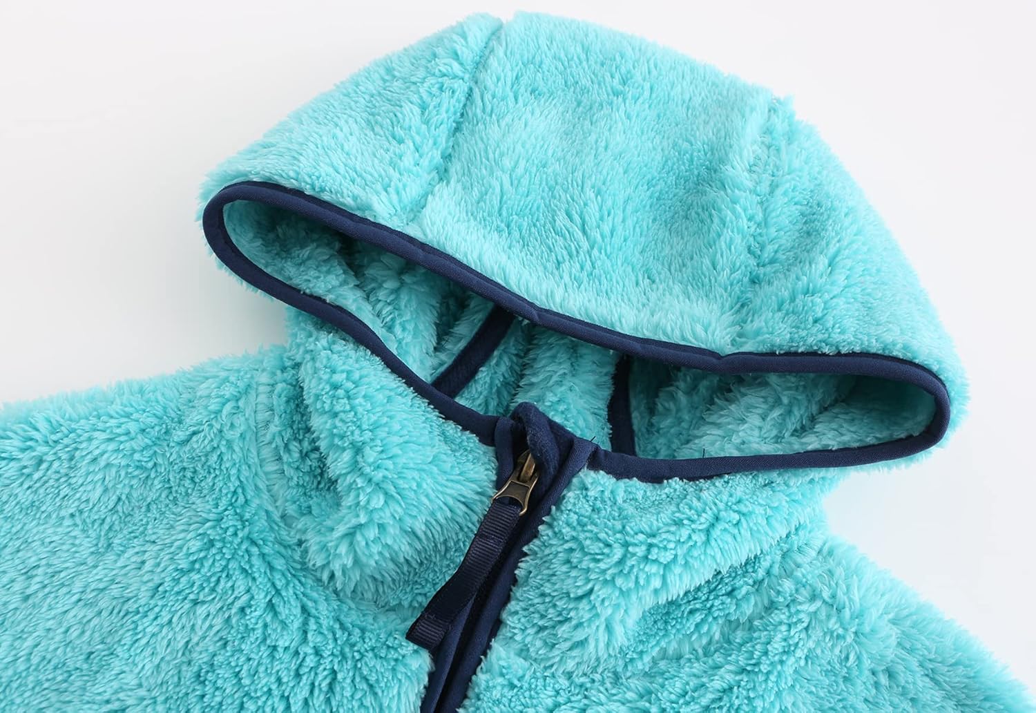 Girl's Jacket Kids Full Zip Ultra Soft Sherpa Fleece Hoodie Sweatshirt - Image 3