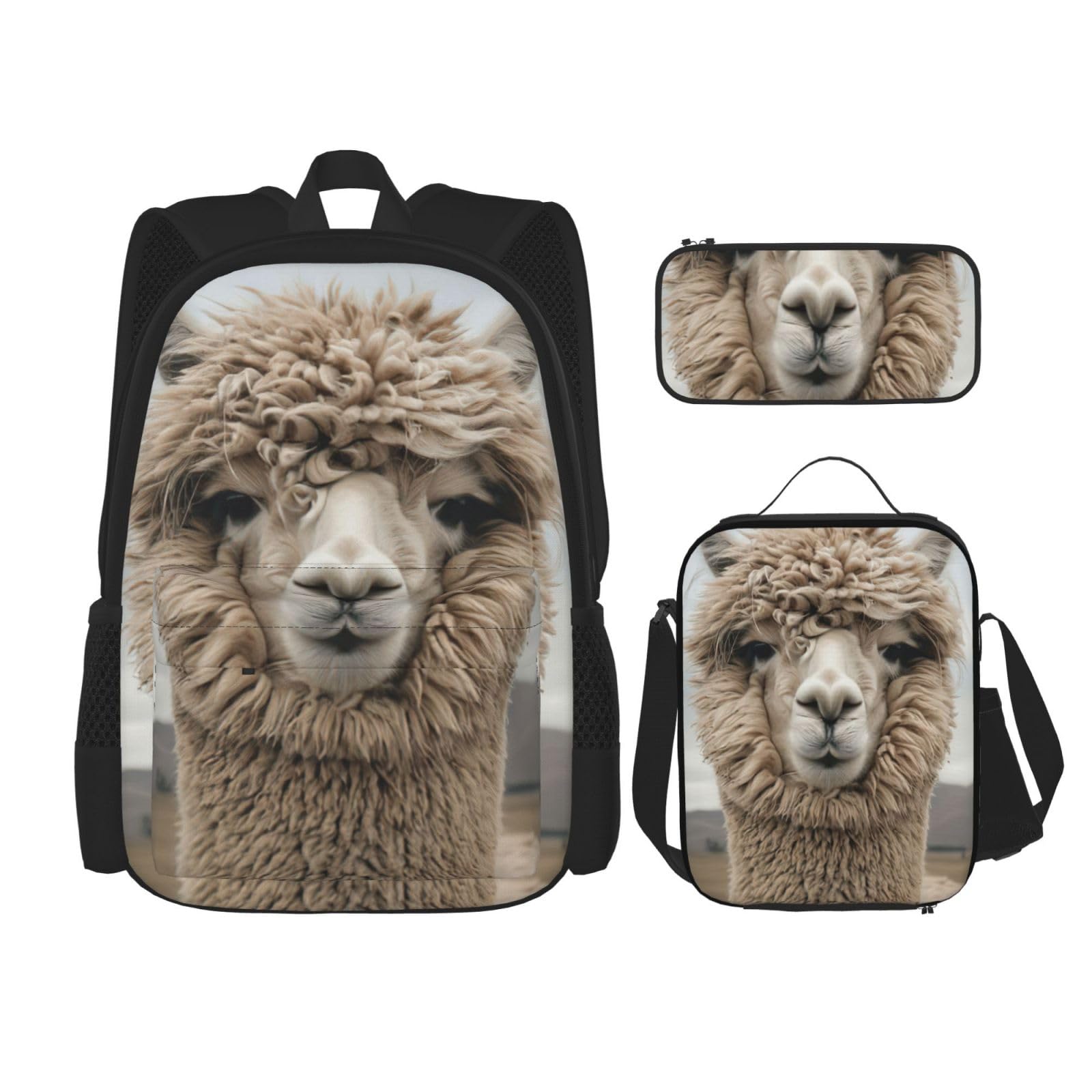 Zaino, borsa portapranzo, astuccio, set da 3 pezzi, per lavoro e