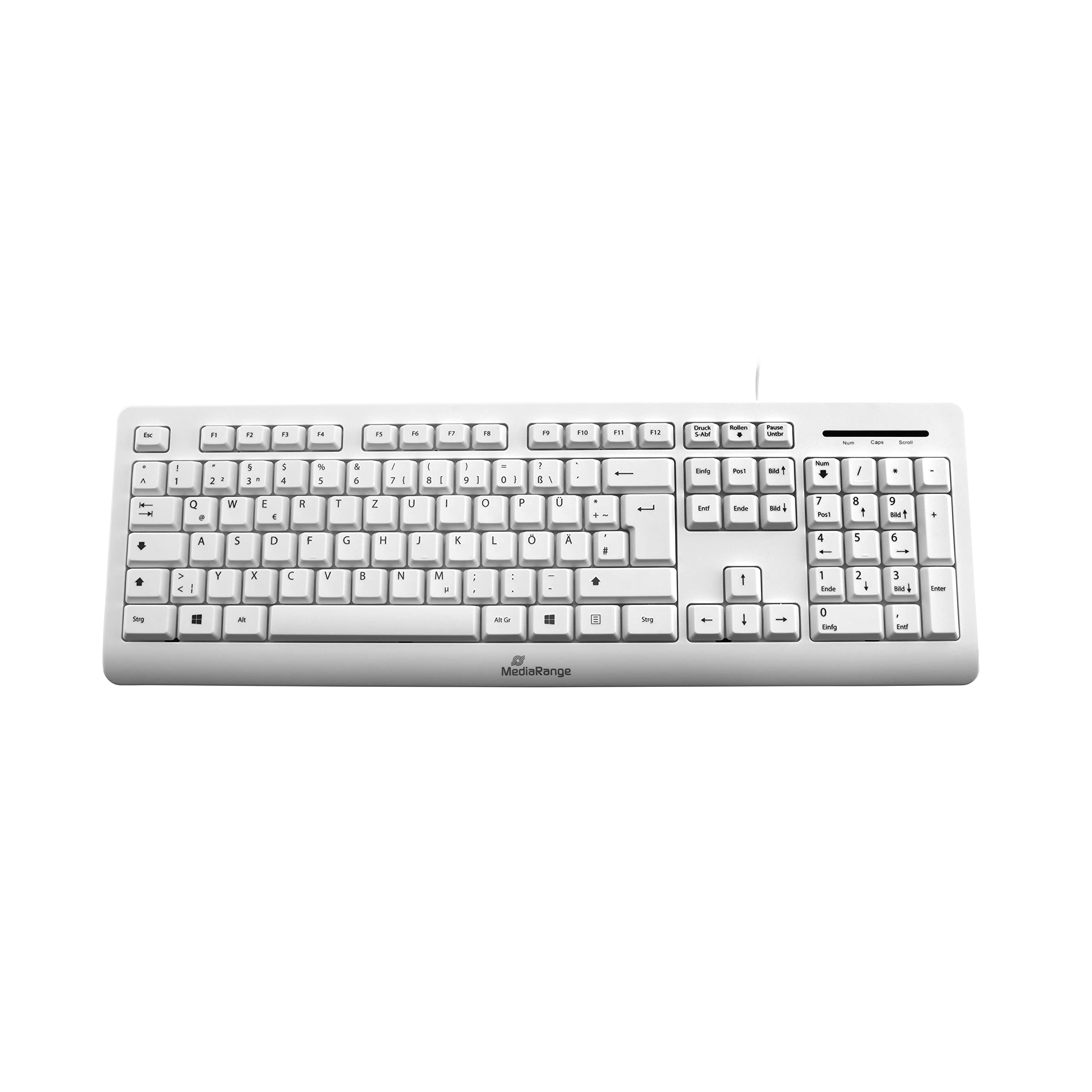 MediaRange Wired keyboard, QWERTZ, white, MROS110
