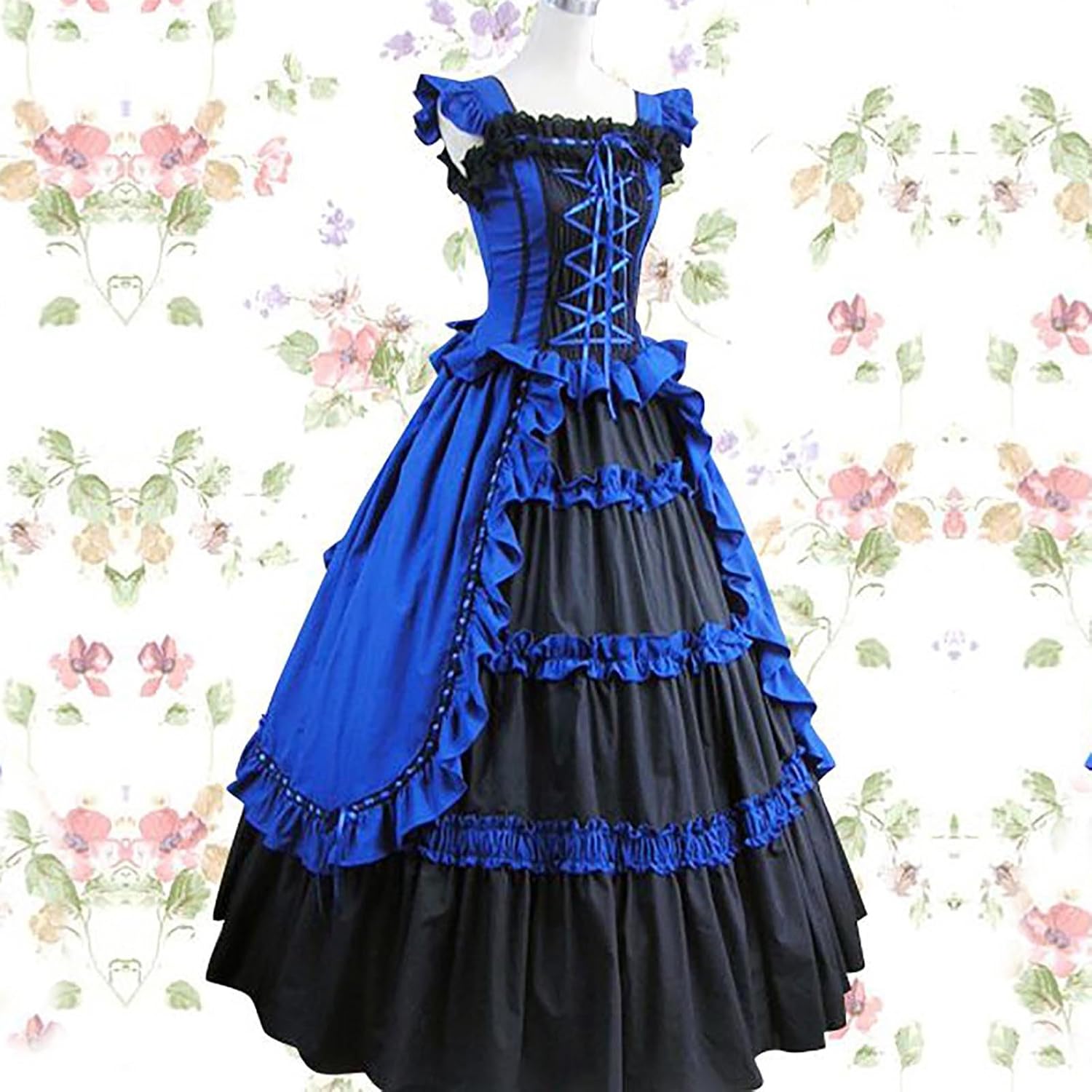 Womens Gothic Lolita Dress Maid Princess Lace Court Party Cosplay Costumes Victorian Ball Gown Renaissance Costume