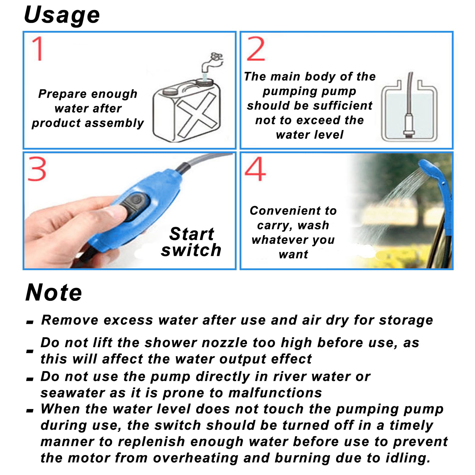 Vegena Douche Portable de Camping - Douche de Camping avec Pommeau et Tuyau de Douche, Douche pour Camping, Douche Portable, Douche de Camping Extérieure pour Voyage, Camping, Jardin, Plage
