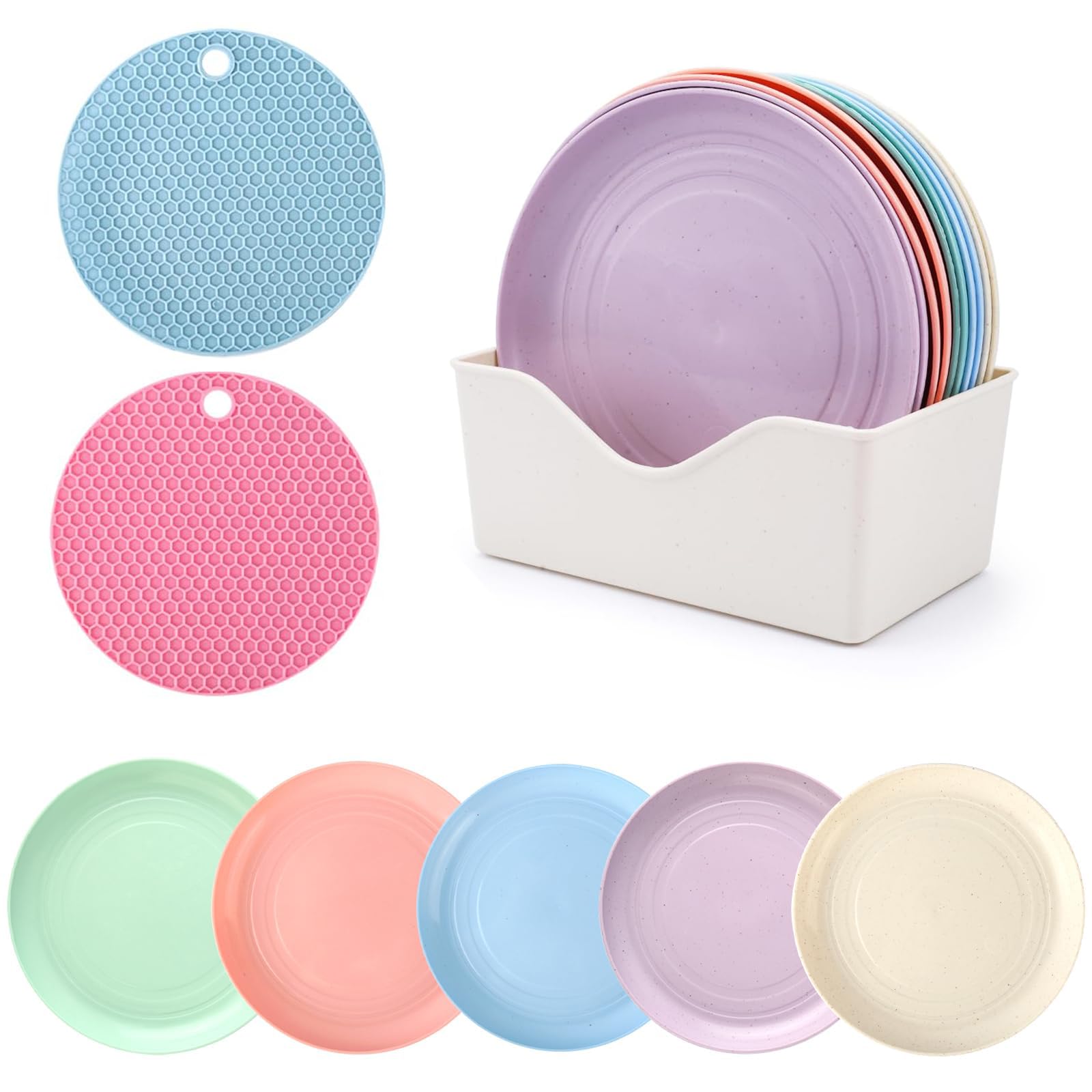 Funngy Cat Food Dish Shallow,10 PCS Cat Bowls Kitten Bowls Whisker Fatigue Free Cats Food Bowls Catbowls Set Catdishes for Foods and Water Wide Catplate for Kittens and Short Legged Cat