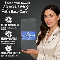 Vista 77 de DAN RIVER Juego de 4 toallas de baño, 27 x 54 pulgadas, 100% algodón, más grandes y ligeras, de secado rápido, súper suaves y absorbentes, toallas