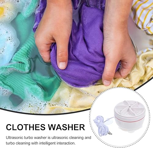Miniatura 5 de FRCOLOR Portable Mini Ultrasonic Turbine Washing Machine Foldable Washer for Socks and Underwear Travel Dorm Apartment Use