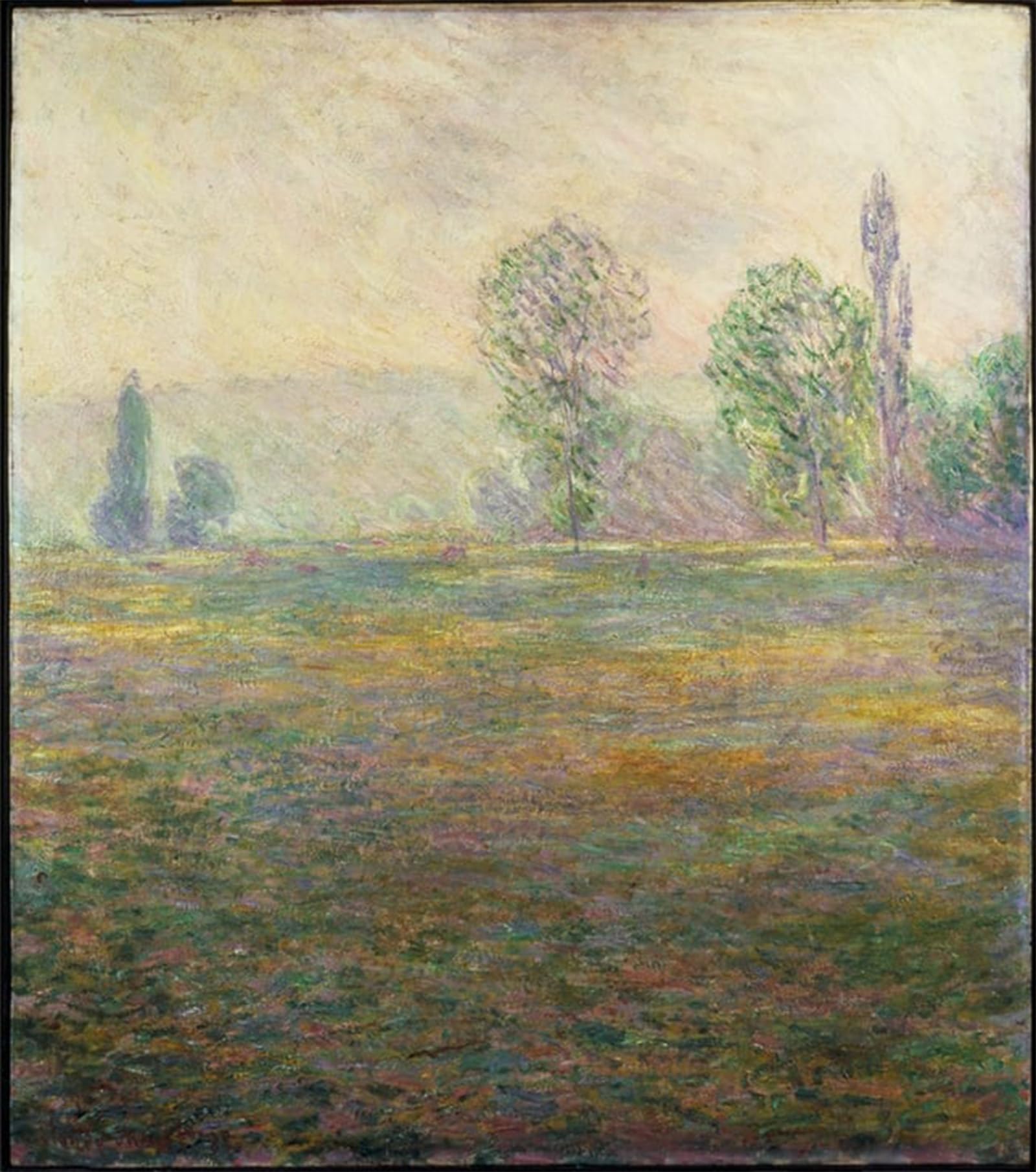 ARTXLXXBN Famous Prints Artwork Pictures Poster Painting Art Wiese Bei Giverny by Claude Monet Artwork Landscape Pictures for Home Decor 60x90cm