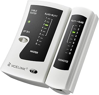 VCELINK GJ468 Network Cable Tester, RJ45 Ethernet Cable Tester for Cat5/Cat6/Cat7 LAN Cable & RJ11 Phone Cable