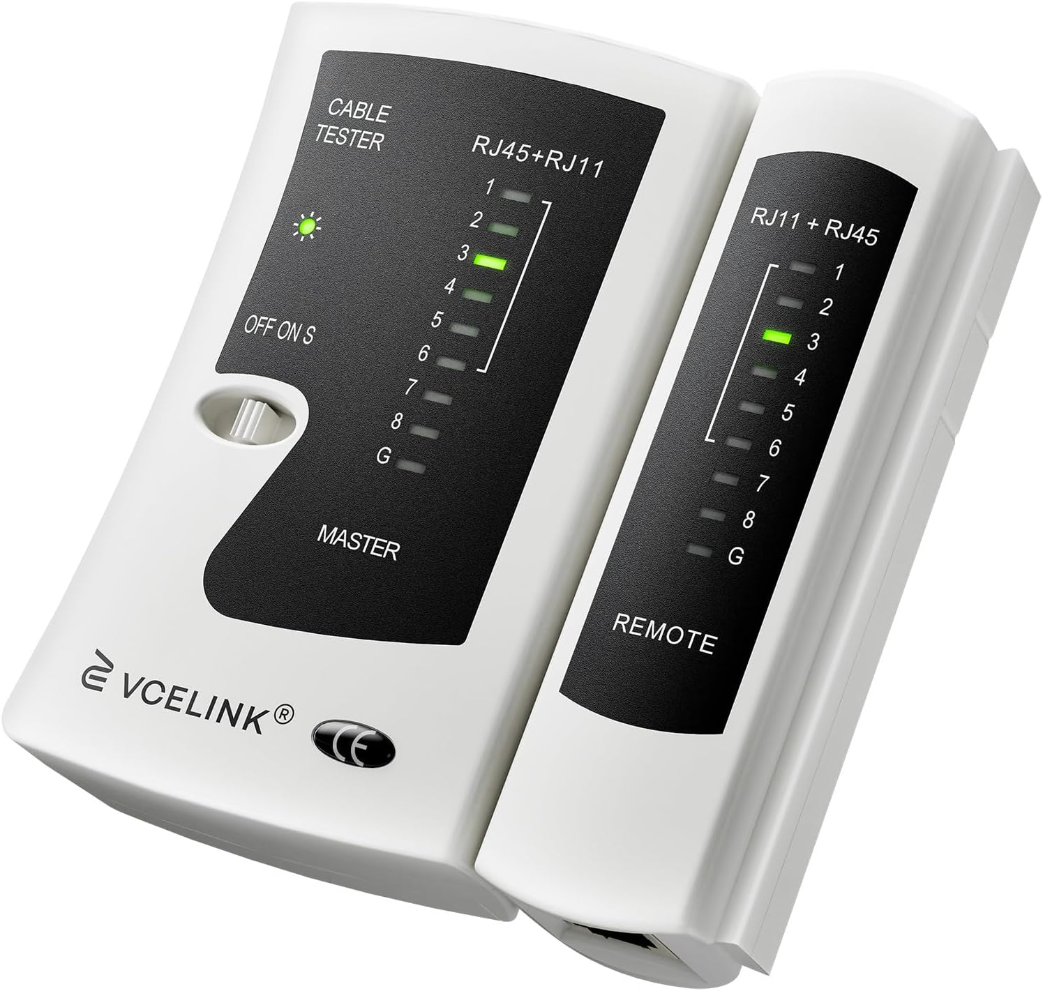 VCELINK Network Cable Tester, RJ45 Ethernet Cable Tester for Cat5 Cat6 Cat7 LAN & RJ11 Phone Cable Testing