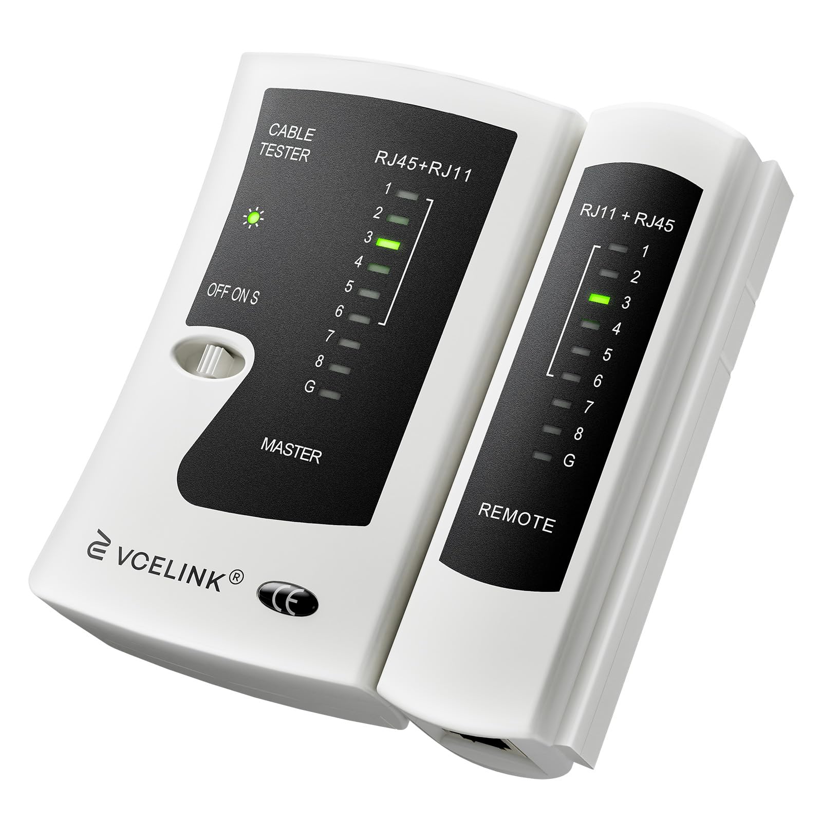 VCELINK GJ468 Network Cable Tester, RJ45 Ethernet Cable Tester PoE for Cat5/Cat6/Cat7 LAN Cable & RJ11 Phone Cable