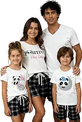 Pijama Família Casal Adulto - Infantil Curto - Natal Combinando Namorados - Tal Pai Tal Filho - Tal Mãe Tal Filha- 2 Peças