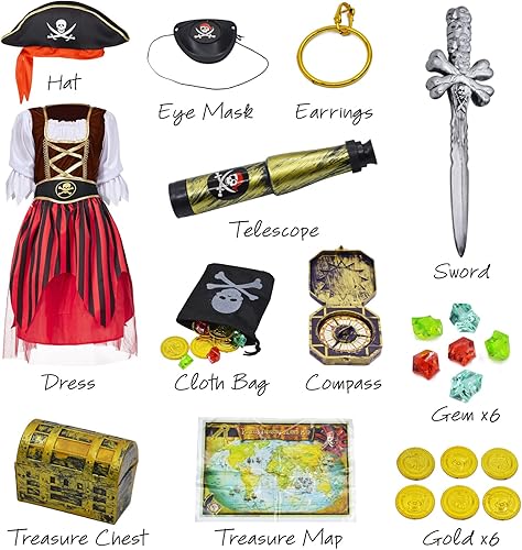 Miniatura 2 de Pirate Costume for Girls Role Play Set Dress-up Costumes- Sea Buccaneer Costume Dress up