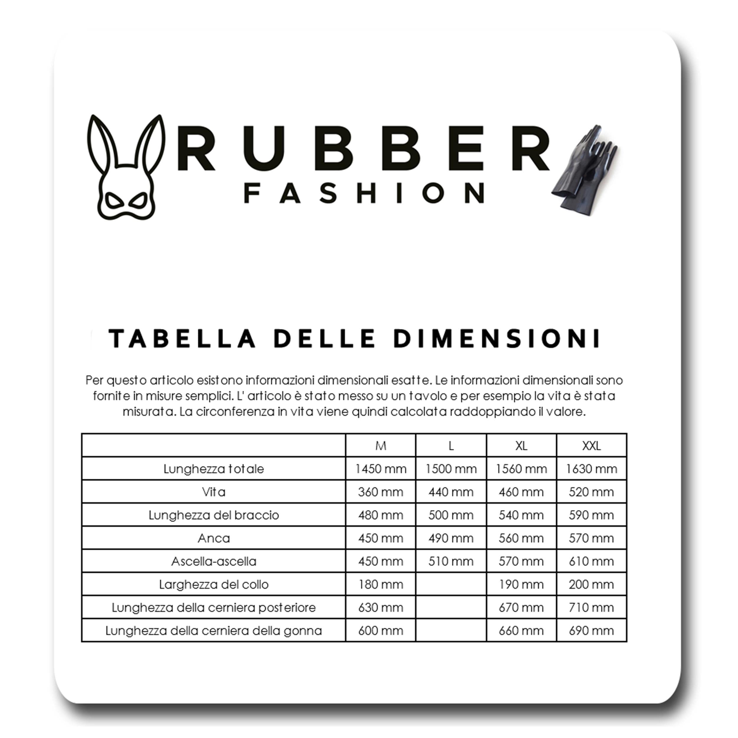Rubberfashion Abito da Donna in Wetlook Sexy Lungo - Abito da Festa in Wetlook Lucido Metallizzato con Lunghi Guanti Clubware