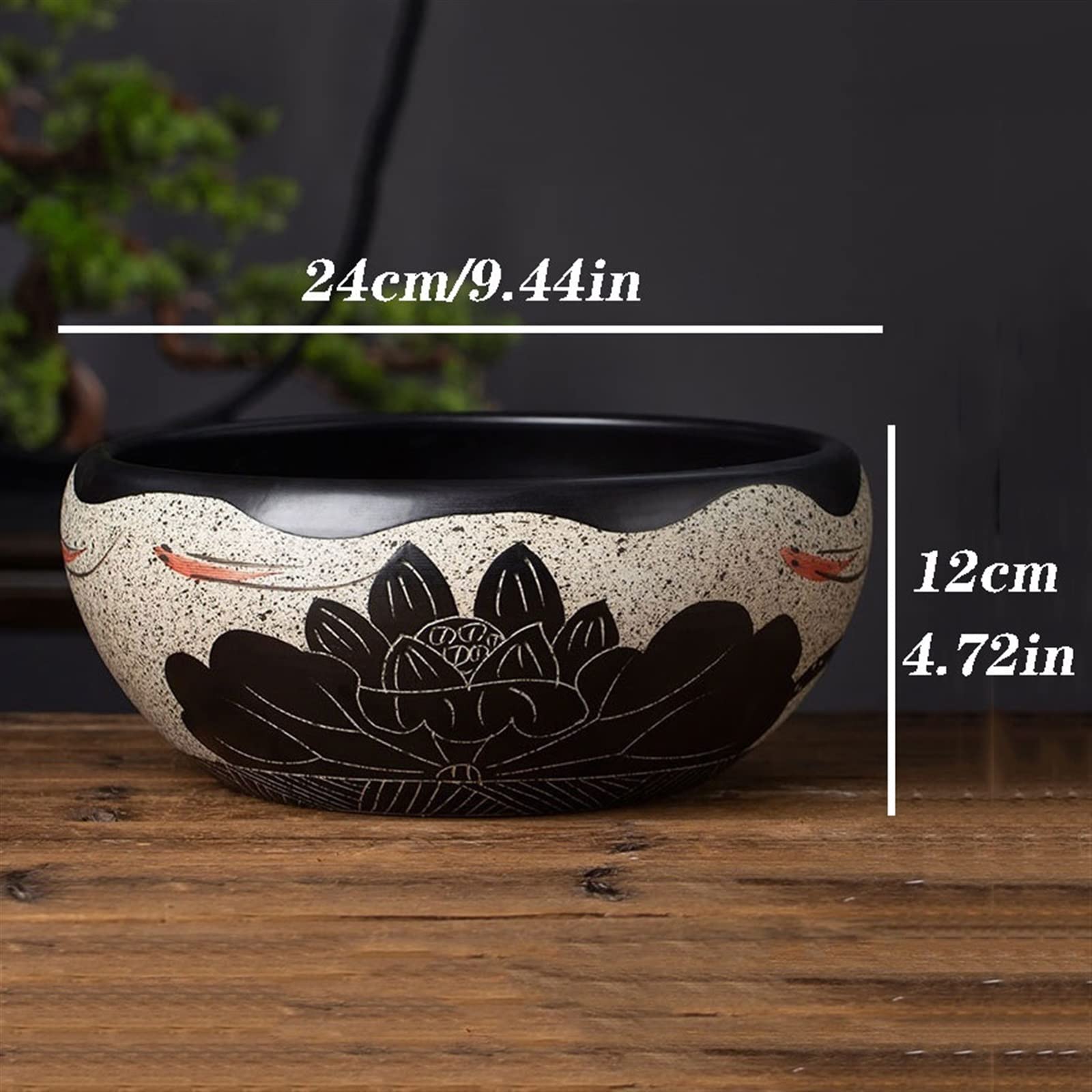 Doniczka ceramiczna doniczka bez dna otwór hydroponiczna roślina lotos doniczka prosta dekoracyjna złota rybka zbiornik lilia wodna miska żółw zbiornik doniczka (bez podstawy)