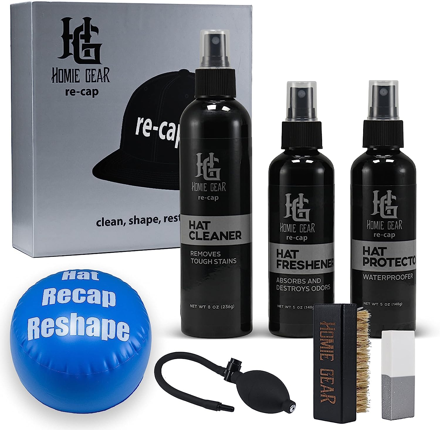 Cap Cleaning Hat Pump Kit 5950 Cleaner, Freshener Headwear Protection - Repel Stains and Cleans for Caps & Hats