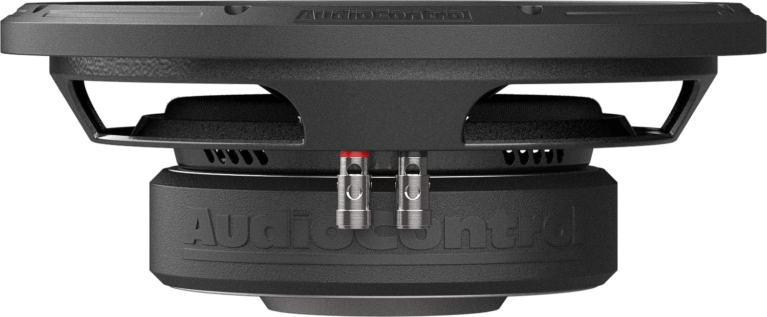 AudioControl Space Series 10” Shallow Mount Car Audio Subwoofer, 600W Max, Single 2 Ohm Voice Coil, Weather Resistant, Slim Low-Profile Bass Speaker, Premium High Fidelity, Removable Grille