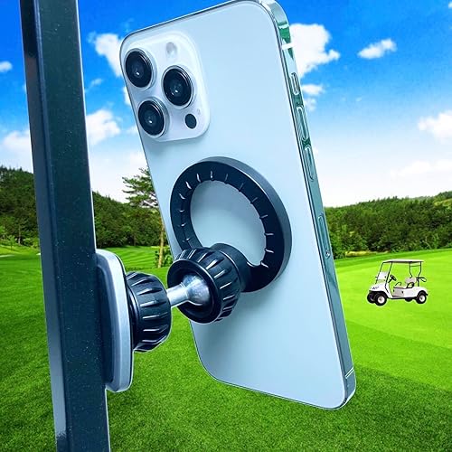 Soporte magnético para carrito de golf MagSafe junta de metal mejorada, soporte magnético para teléfono para carrito de golf compatible con EZGOClub