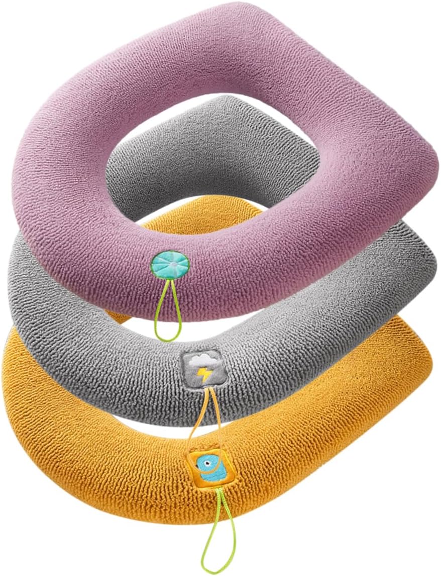 3pcs Thick Toilet Seat Pad Soft Washable Toilet Seat Cover Home Use Mat Warm Indoor Lid Cover