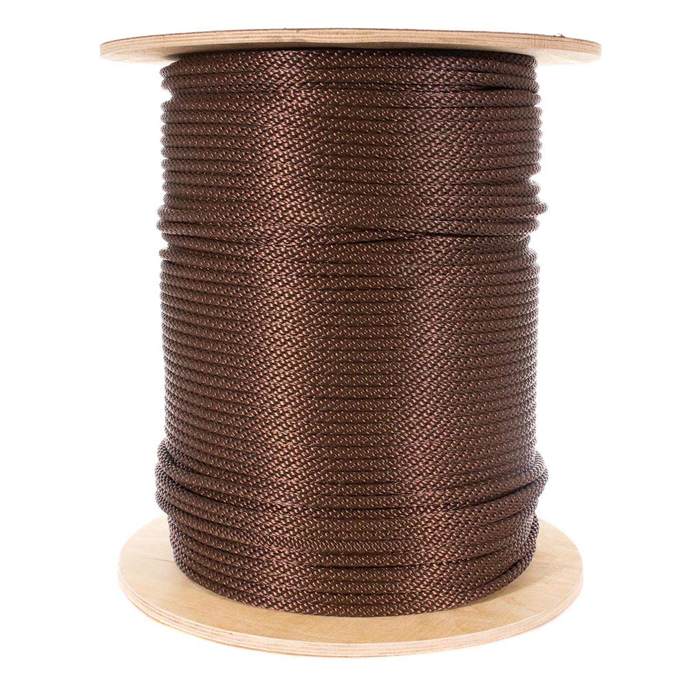 Golberg - Cable de alambre galvanizado trenzado de nailon – Cuerda de ala ala – Núcleo de cable de avión – Alta resistencia a la tracción (5/16 pulgadas x 100 pies) – Marrón